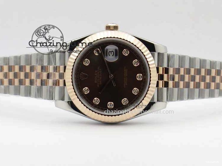 DateJust Dial Jubilee On Bracelet Best RG Fluted Noob 1:1 41mm Wrapped A3235 Brown Edition 126303 Diam Bezel 1231